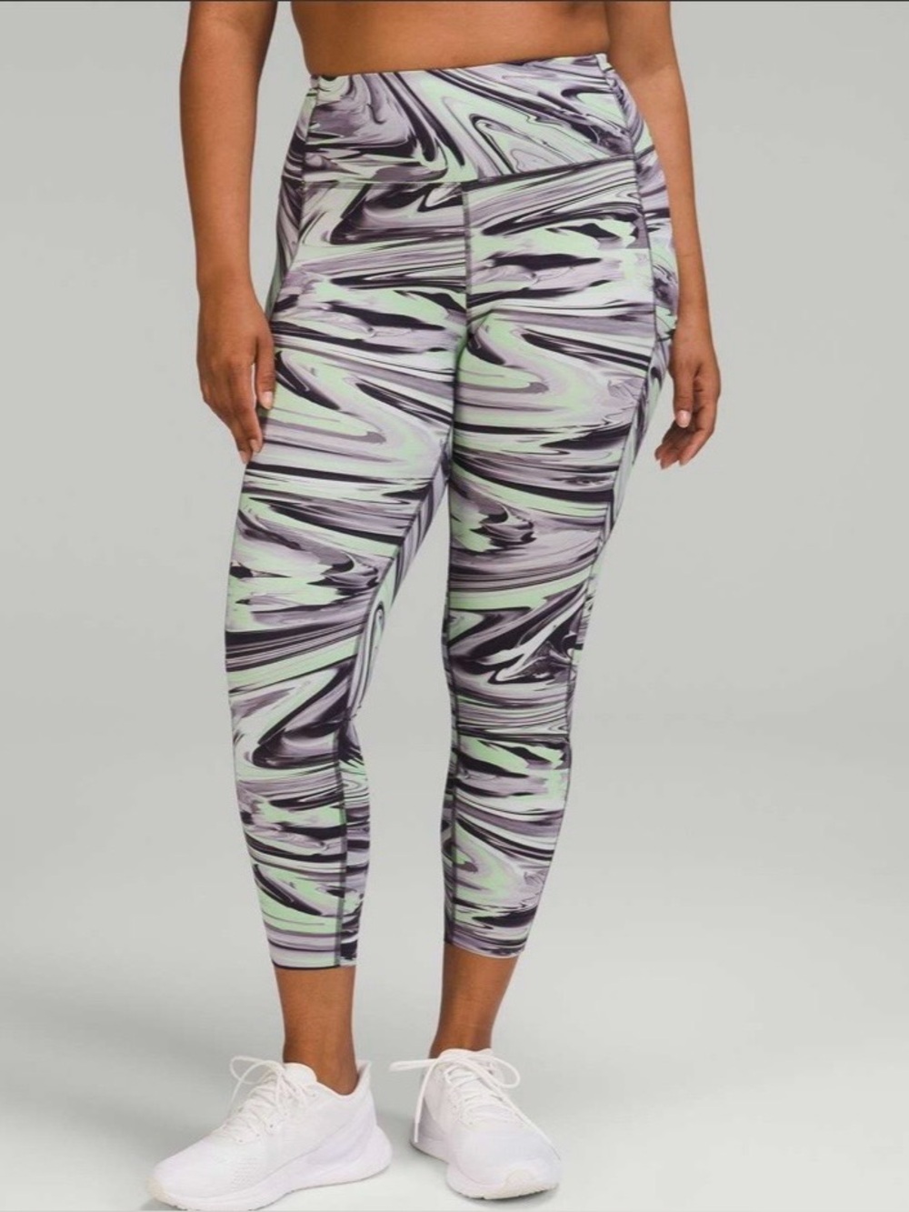 Lululemon Fast and Free High-Rise Tight 25" Paint Glide Warp Multi W5ECMS size 4